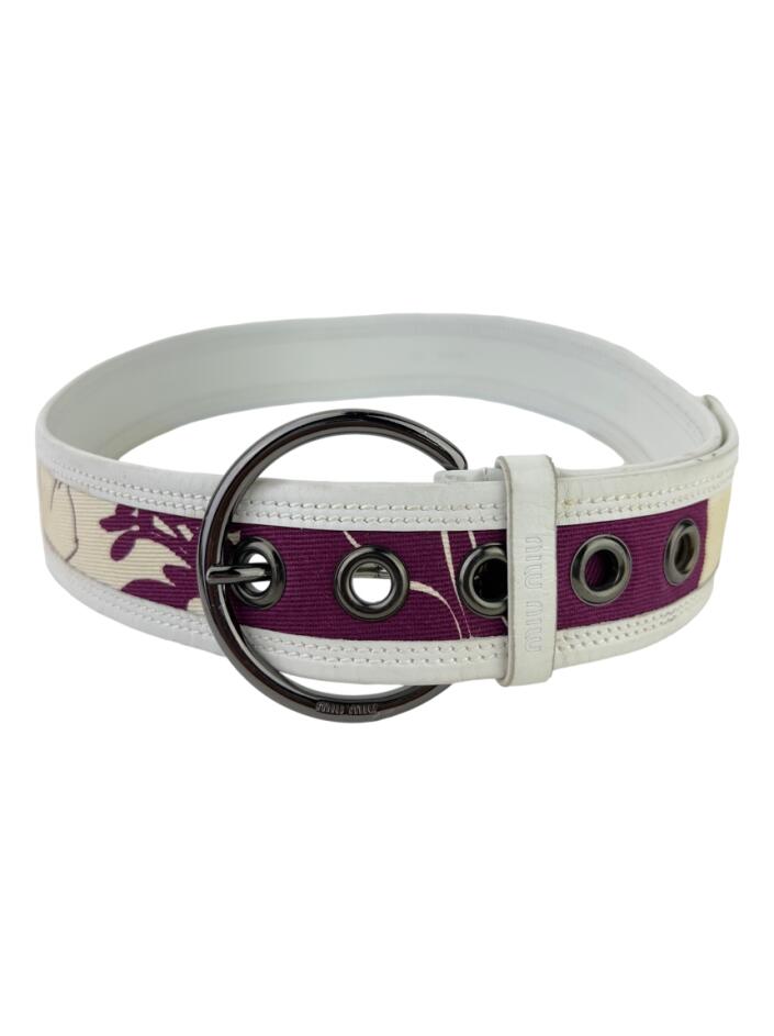 Cinto Miu Miu Couro Branco - ANZ821 Original | Etiqueta Única