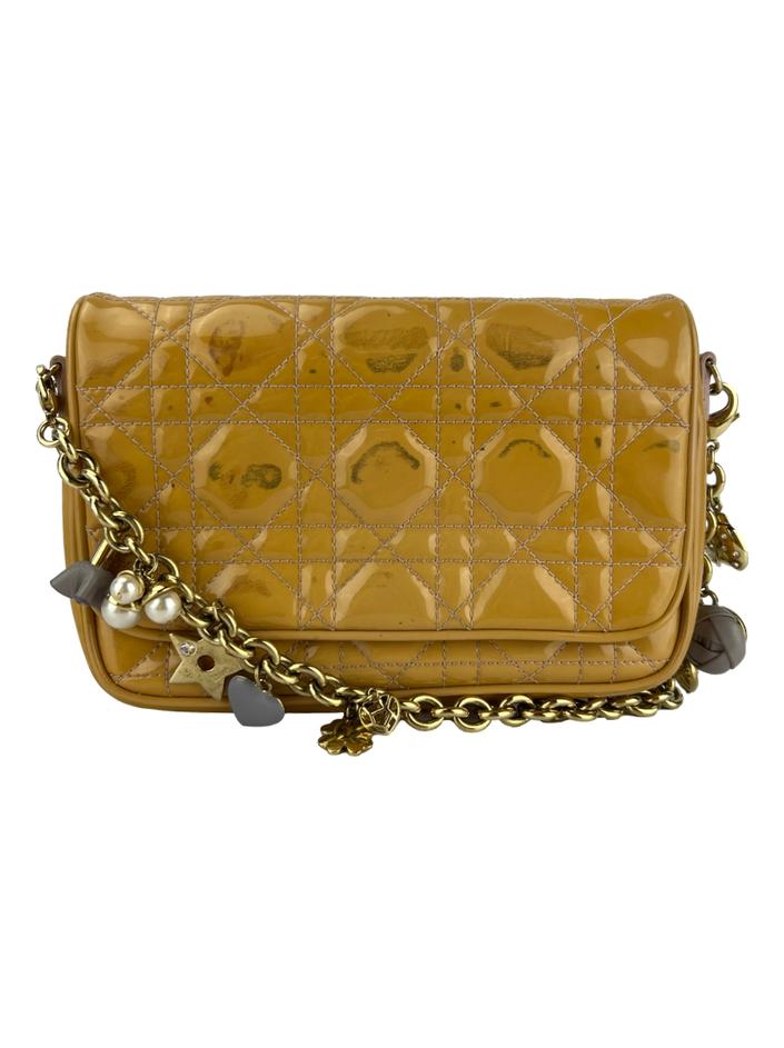 Clutch Christian Dior Lady Dior Cannage Verniz Bege - ZZ1329