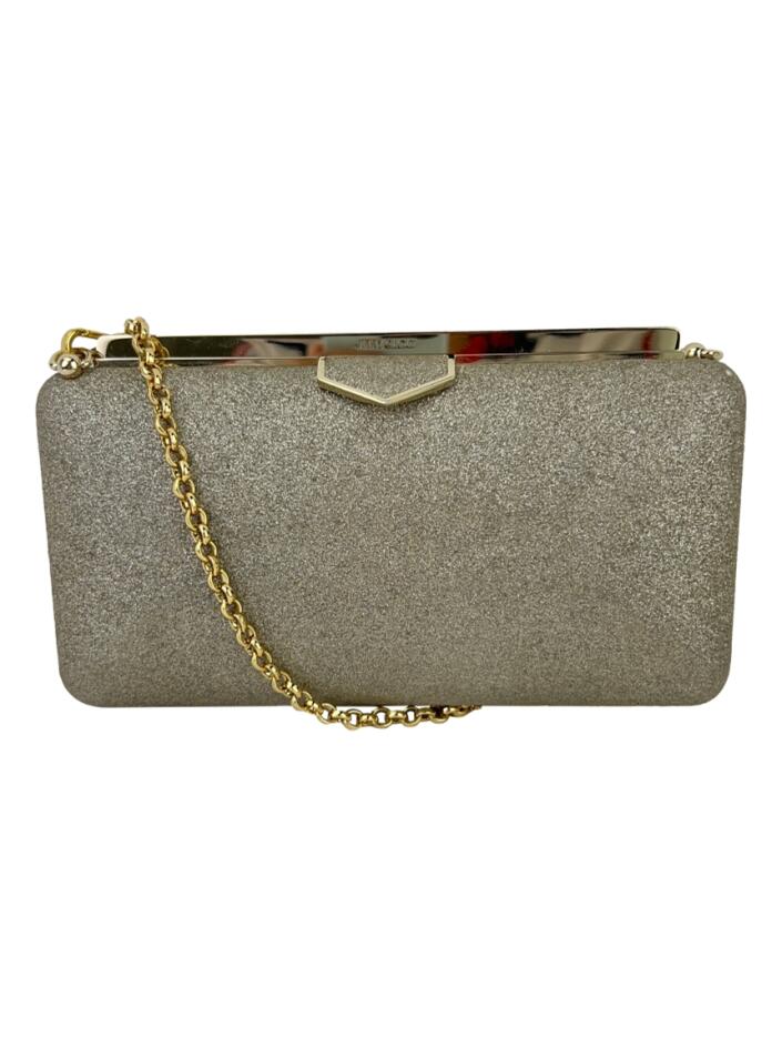 Clutch Jimmy Choo Ellipse Glitter Dourado CJVS114 Original