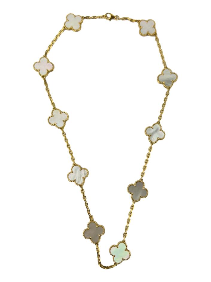 Colar Van Cleef & Arpels Vintage Alhambra 10 Motivos Dourado