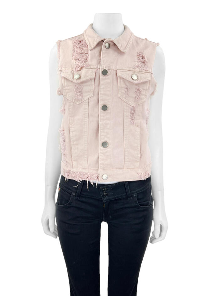 Colete jeans hot sale rosa