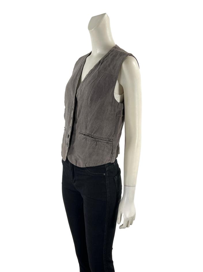Colete Zara Linho Cinza - CYIK75 Original | Etiqueta Única