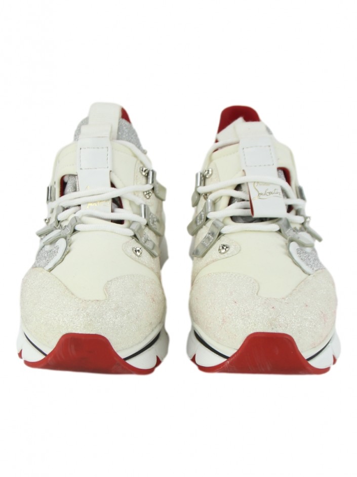 Tênis Christian Louboutin Synthetic Red Runner Off-White - OFB167