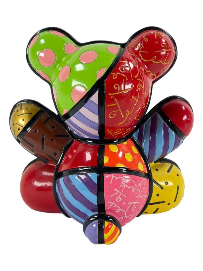 BRITTO Love Bear ハート マルチカラー 2ND EDITION Escultura Romero Britto Ceramica Love Bear Colorido - CRKN70