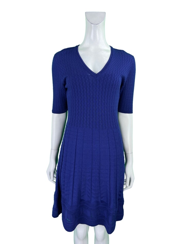 Vestido M Missoni Lã Azul Vestido M Missoni Lã Azul Vestido M Missoni Lã Azul Vestido M Missoni Lã Azul