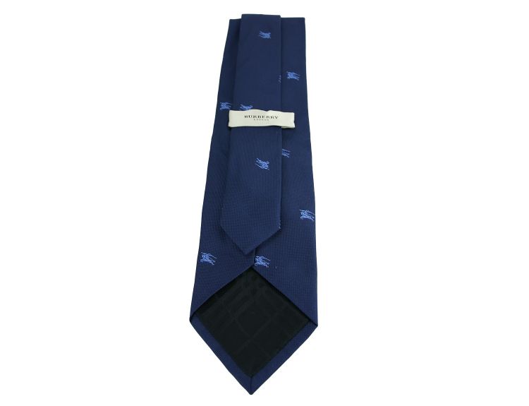 Gravata Burberry Seda Azul Marinho - AKT44 Original | Etiqueta Única
