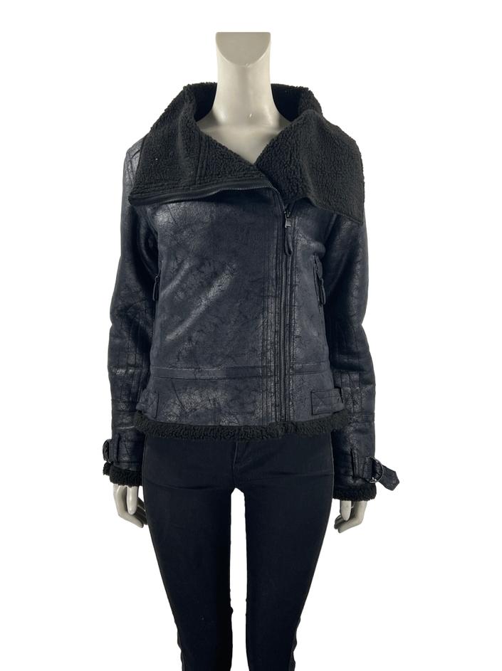 Jaqueta Calvin Klein Couro Preto - AEMS7 Original | Etiqueta Única