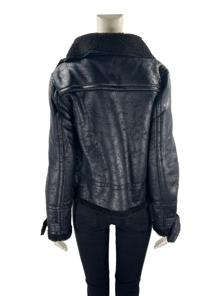 Jaqueta Calvin Klein Couro Preto - AEMS7 Original | Etiqueta Única