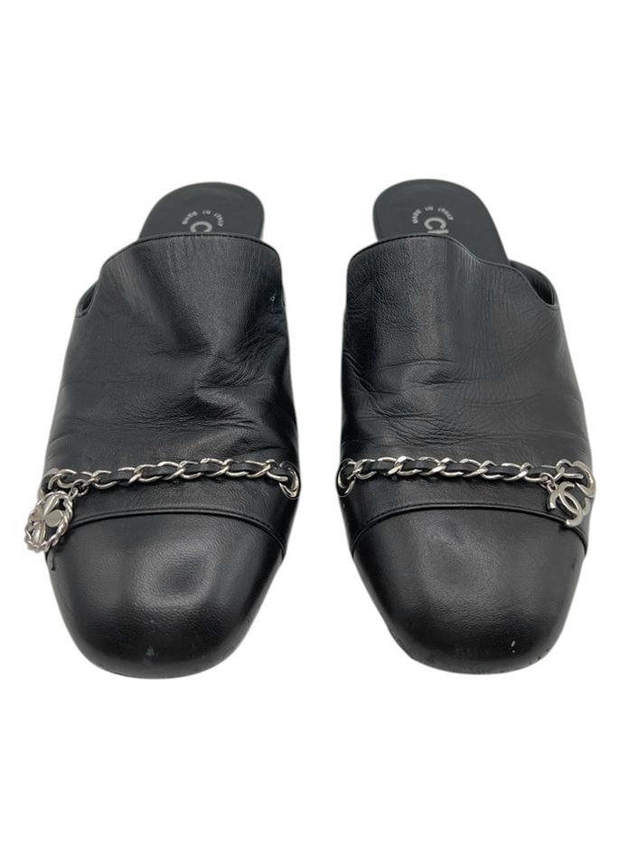 Mule Chanel CC Logo Preto - CTAD9 Original | Etiqueta Única