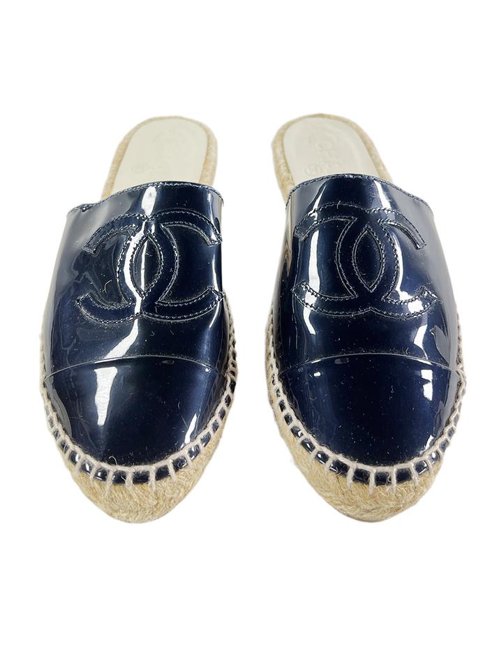 Mule Chanel Verniz Preto - CHZM27 Original | Etiqueta Única