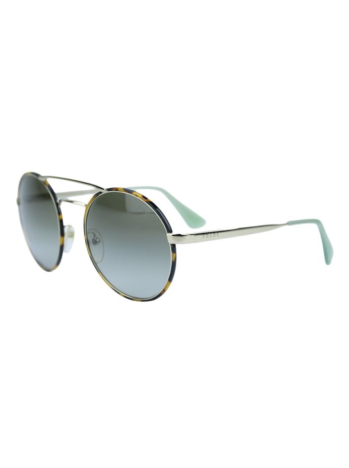 Prada SPR 51S 7S0-4K1 - Pale Gold/Green Gradient Grey - Round Metal Sunglasses Prada SPR 51S 7S0-4K1 - Pale Gold/Green Gradient Grey by  main image 3
