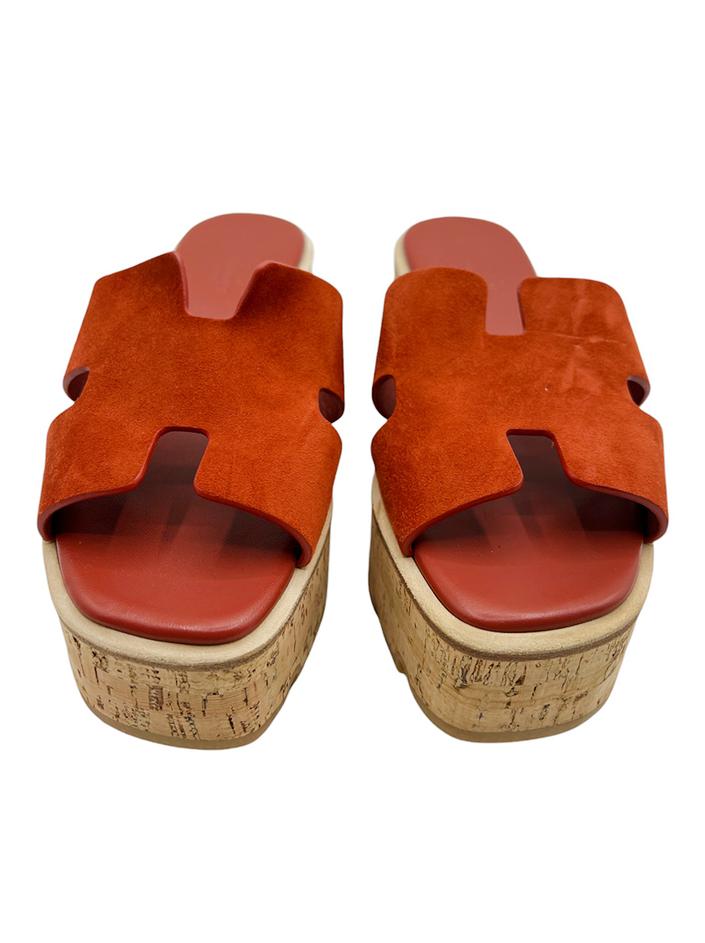 Plataforma Hermès Eze 30 Terracota - OFB600 Original | Etiqueta Única