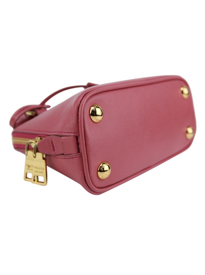 Bolsa Prada Promenade Saffiano Verniz Rosa Pequena