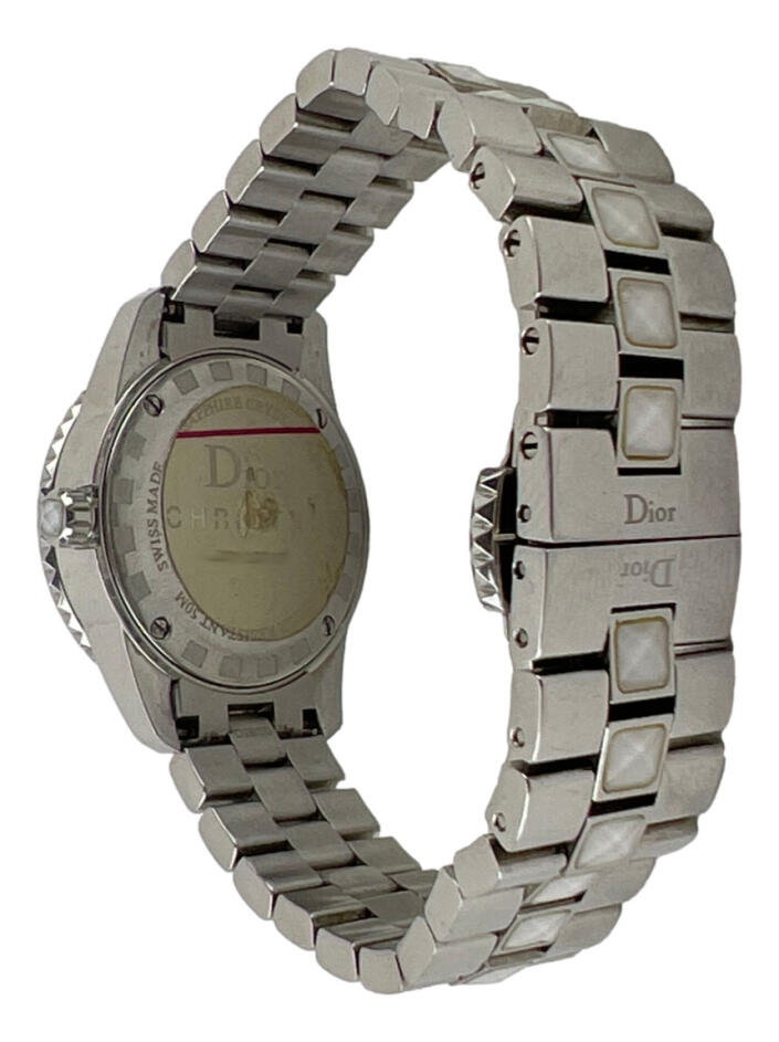 Relógio Christian Dior Christal Quartzo Prateado - ZZ823 Original