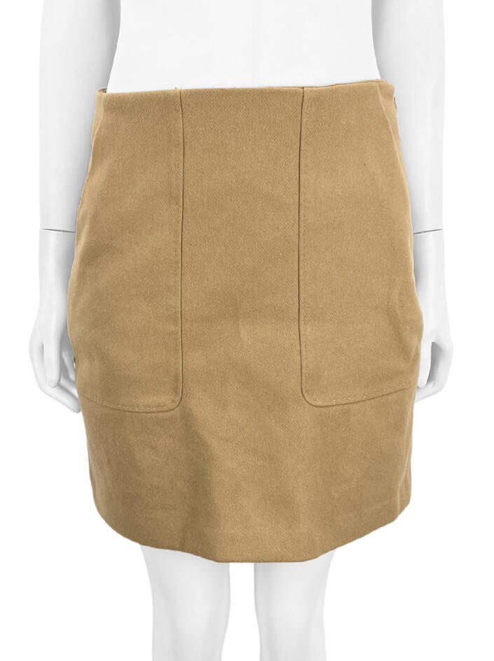 Saia Massimo Dutti Evasê Bege CBAZ235 Original Etiqueta Única