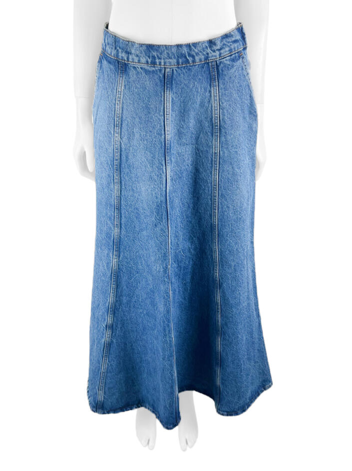 Saia Zara Longa Jeans CBY929 Original Etiqueta Única