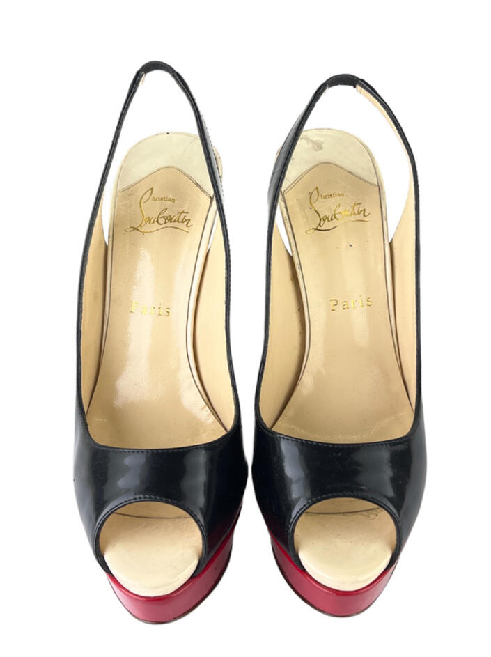 Sandália Christian Louboutin Lady Peep Toe Tricolor - CJMH77