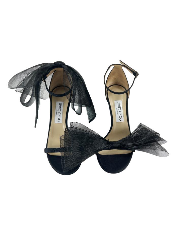 Sandália Jimmy Choo Aveline 100 Preto - CPYU1 Original | Etiqueta