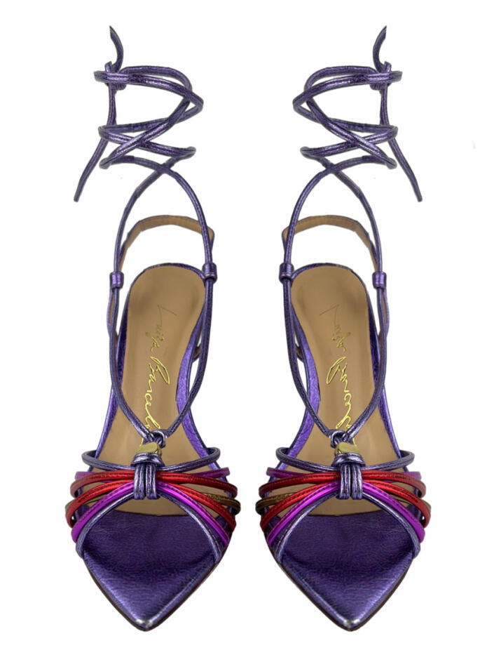 Sandália Luiza Barcelos Tiras Couro Multicolor - AGUH21 Original
