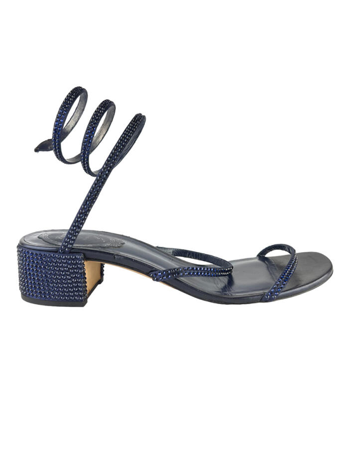 RENE CAOVILLA 34ハーフ Sandália René Caovilla Cleo Azul Marinho - HWG45 Original