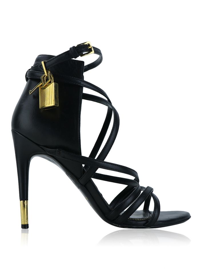 Sandália Tom Ford Couro Preto Original - FWE43 | Etiqueta Única