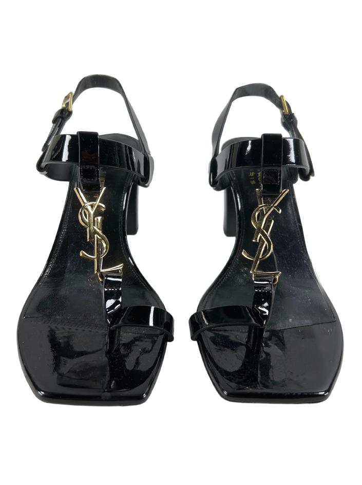 Sandália Yves Saint Laurent Cassandra Verniz Preto - CODT8 Original ...
