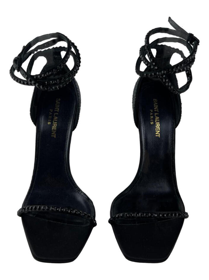 Sandália Yves Saint Laurent Opyum Crystal Preto - QUX79 Original