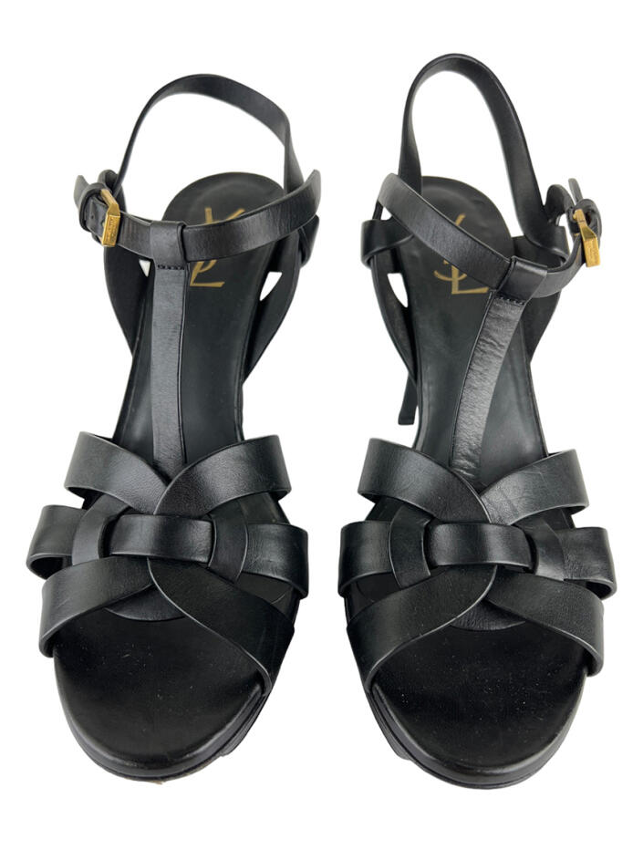 Yves Saint Laurent 3点セット Sandália Yves Saint Laurent Tribute Preto - BHPO136 Original