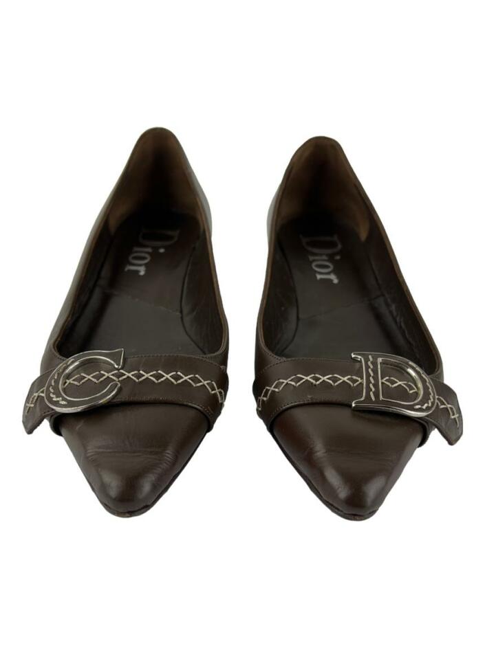 Sapatilha Christian Dior Vintage Bico Fino Marrom - GYA22 Original