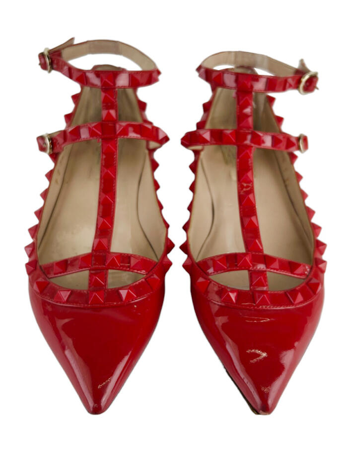 Sapatilha Valentino Rockstud Verniz Vermelho - CJQP4 Original