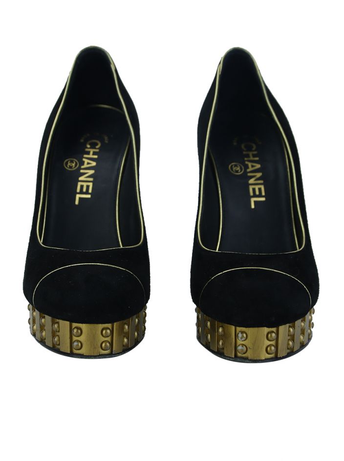 Scarpin Chanel Camurça Preto - HZN4 Original | Etiqueta Única