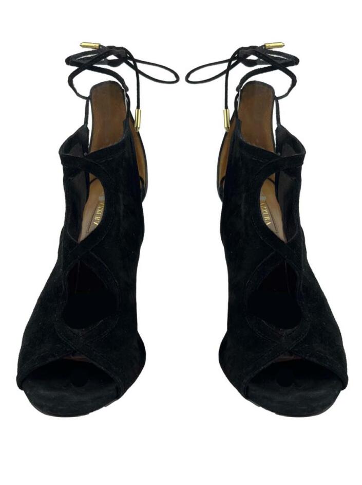 Sapato de Salto Aquazzura Suede Preto - ABNK89 Original | Etiqueta
