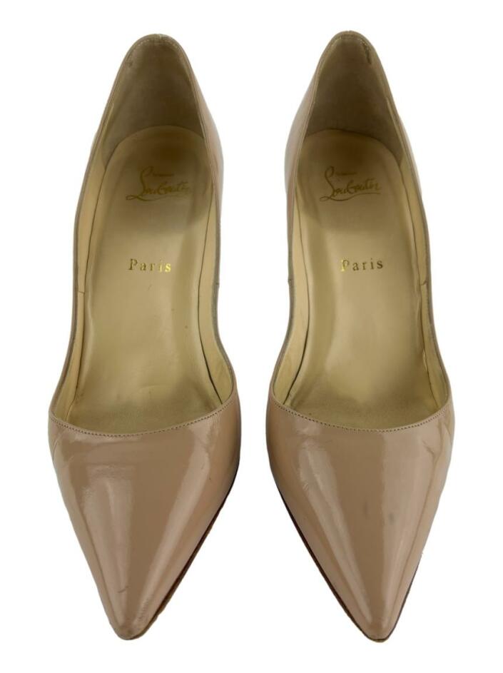 Sapato de Salto Christian Louboutin So Kate 100 Verniz Bege