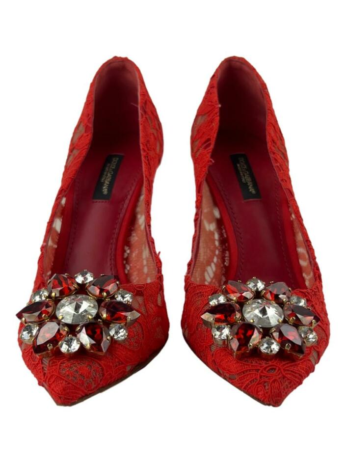 DOLCE & GABBANA レッド スパンコール sapato-de-salto-dolce-gabbana-