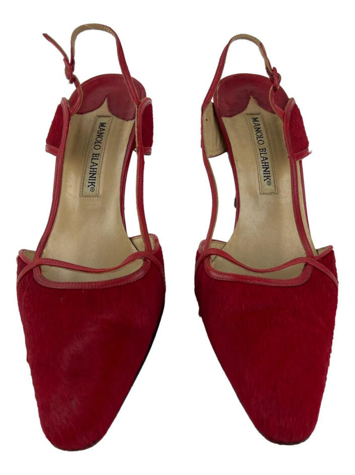 Sapato de Salto Manolo Blahnik Cavalino Vermelho - AGFS166