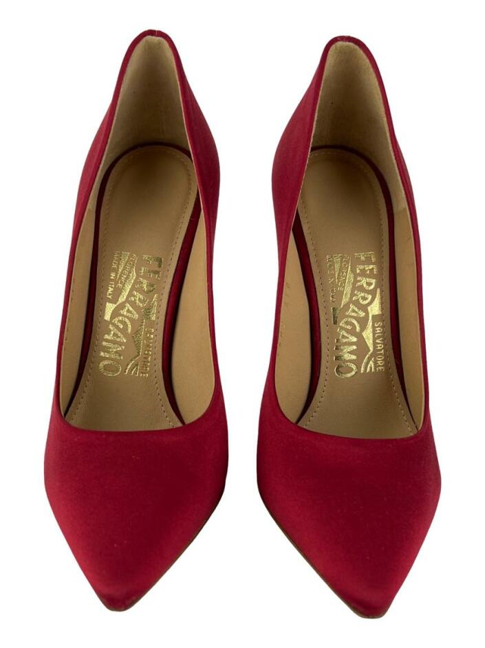 Sapato de Salto Salvatore Ferragamo Acetinado Vermelho - JPI7