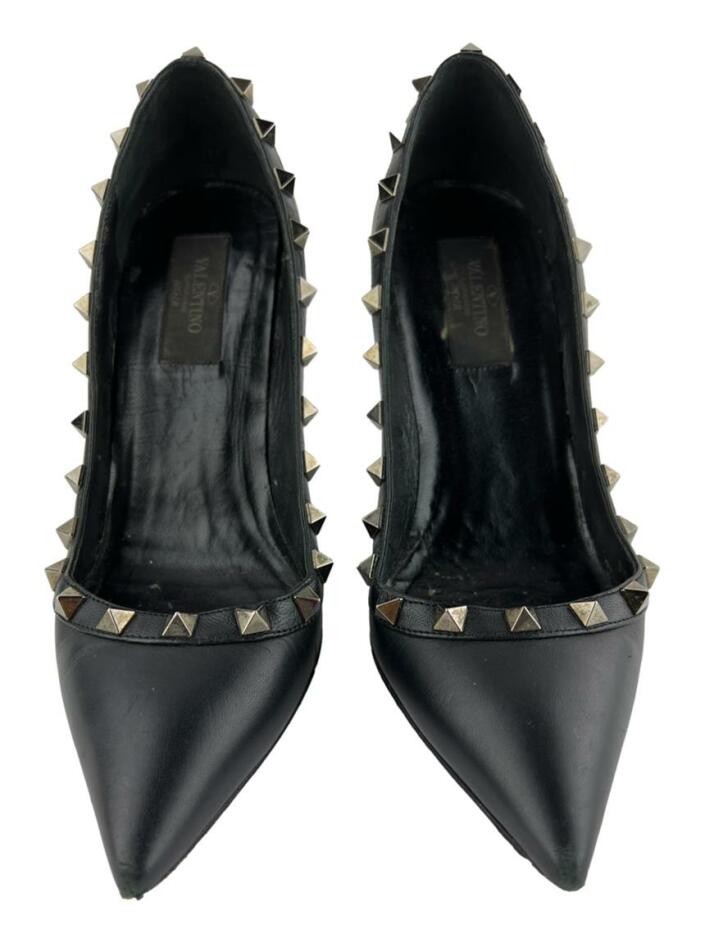 Sapato de Salto Valentino Noir Rockstud Preto - NXW151 Original
