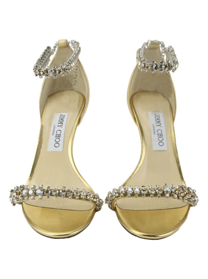 Sand lia Jimmy Choo Shiloh Dourado Original DBQ48 Etiqueta nica