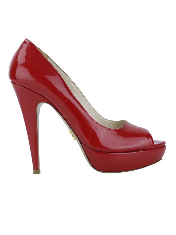 Sapato Prada Peep Toe Vermelho - SZ8459 Original | Etiqueta Única