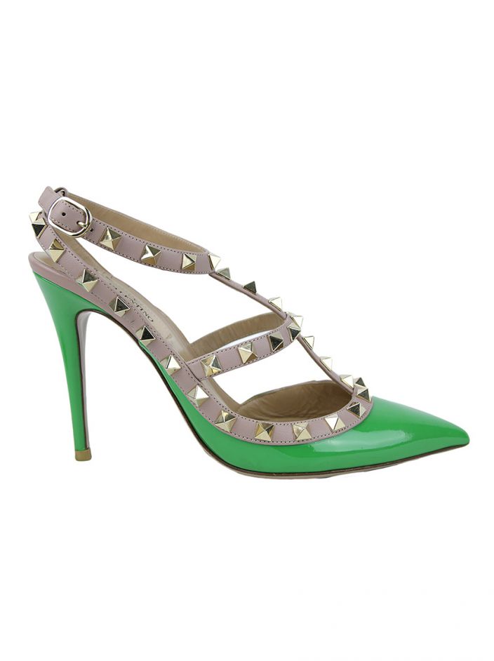 VALENTINO グリーン sapato-valentino-rockstud-
