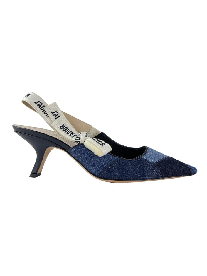 Scarpin Christian Dior Slingback J'Adior Denim - GVC176 Original