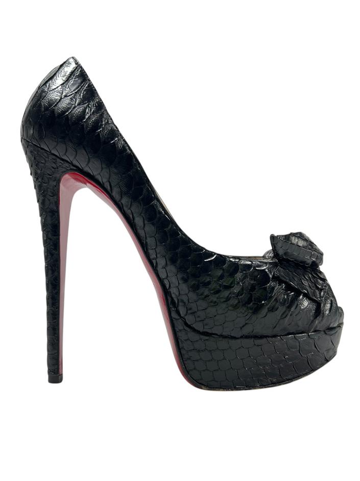 Scarpin Christian Louboutin Python Madame Butterfly Preto CVPB3