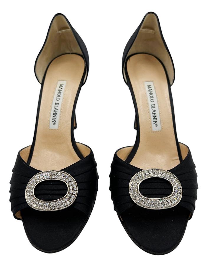 Scarpin Manolo Blahnik Sedaraby D'Orsay Satin Preto - CBZP216