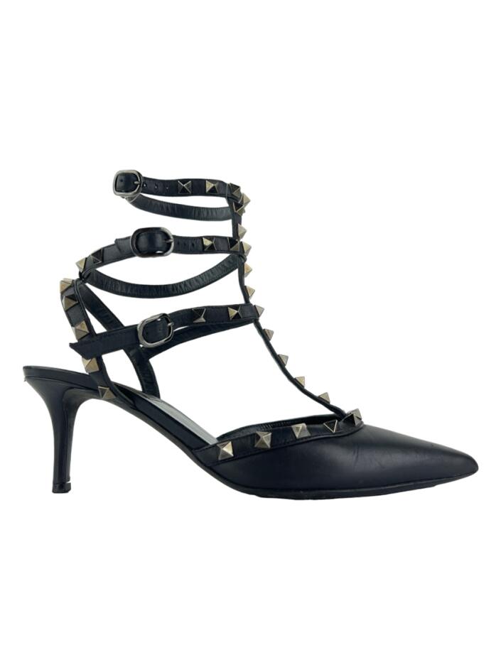 Scarpin Valentino Noir Rockstud Preto - SZ5181 Original | Etiqueta