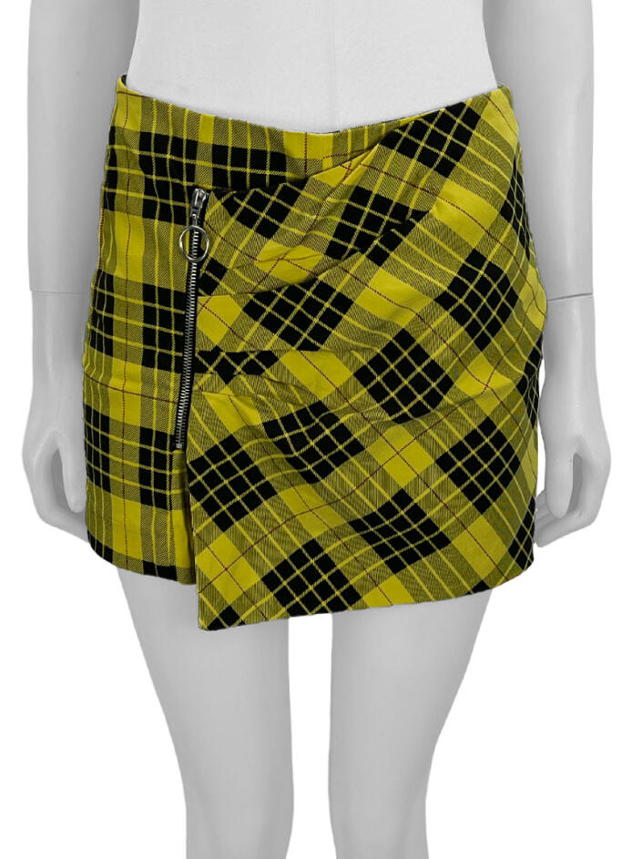 Shorts Saia Zara Xadrez Amarelo CTK423 Original Etiqueta Única