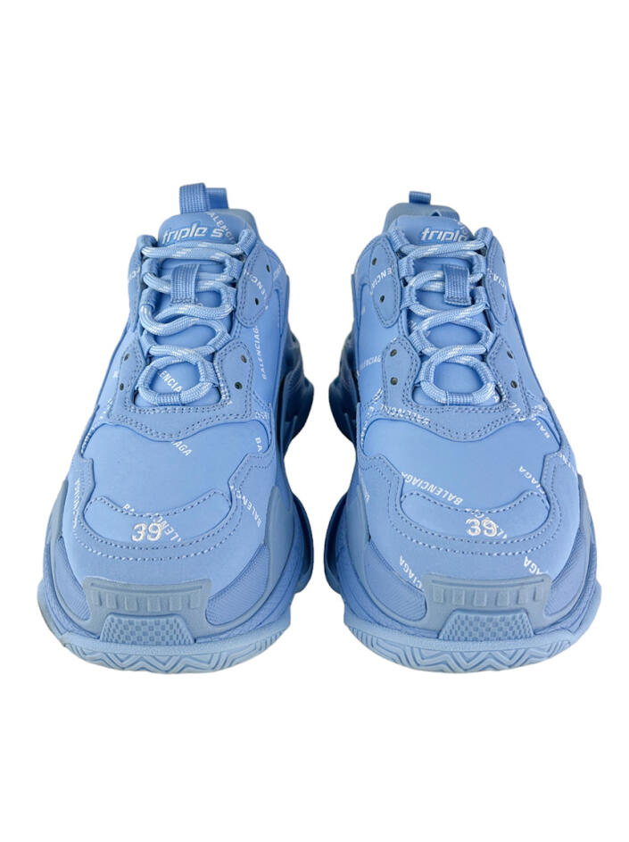 Tênis Balenciaga Triple S 'Allover Logo - Light Blue' - CBY861