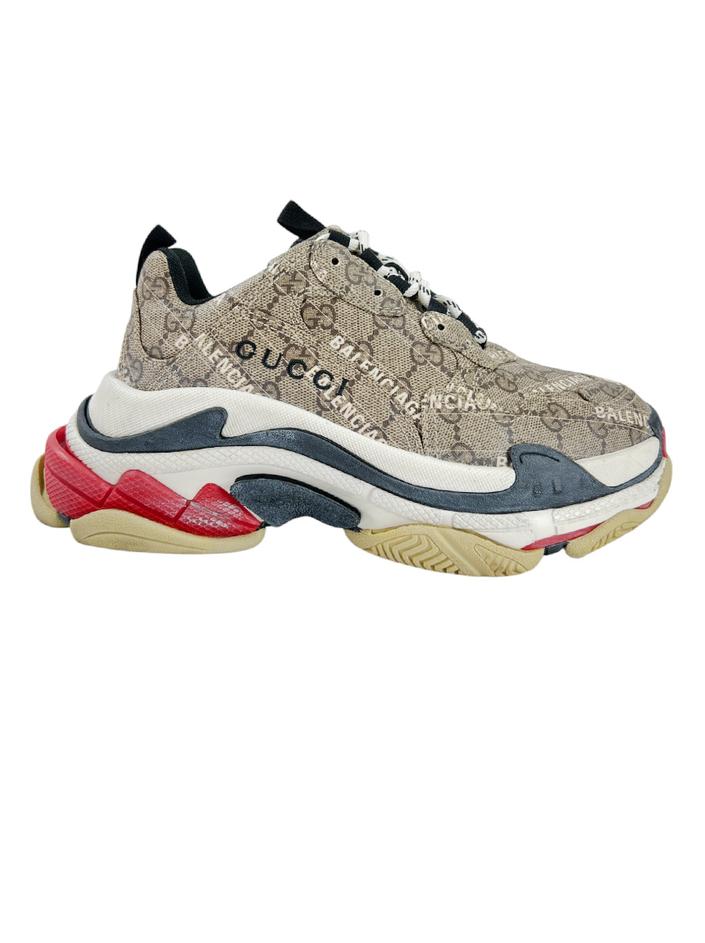 Tênis Balenciaga X GUCCI Triple S GG Supreme Monogram Allover Logo