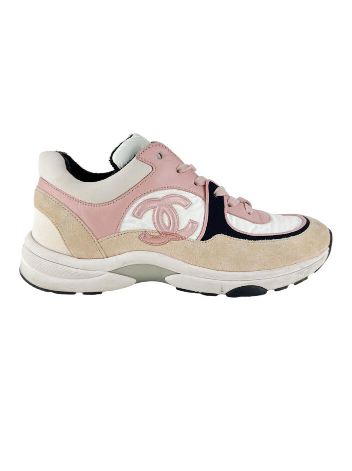Tênis Chanel CC Nylon Tricolor - ONG138 Original | Etiqueta Única