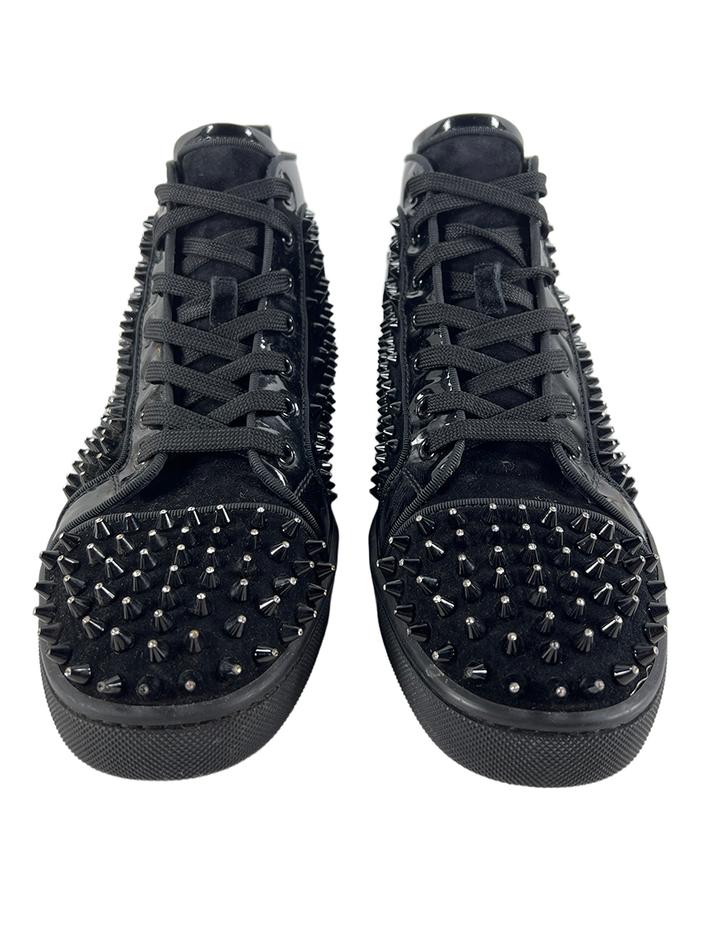 Tênis Christian Louboutin Calfskin Mens Louis Spikes Flat Sneakers