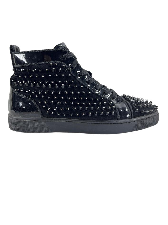 Tênis Christian Louboutin Calfskin Mens Louis Spikes Flat Sneakers